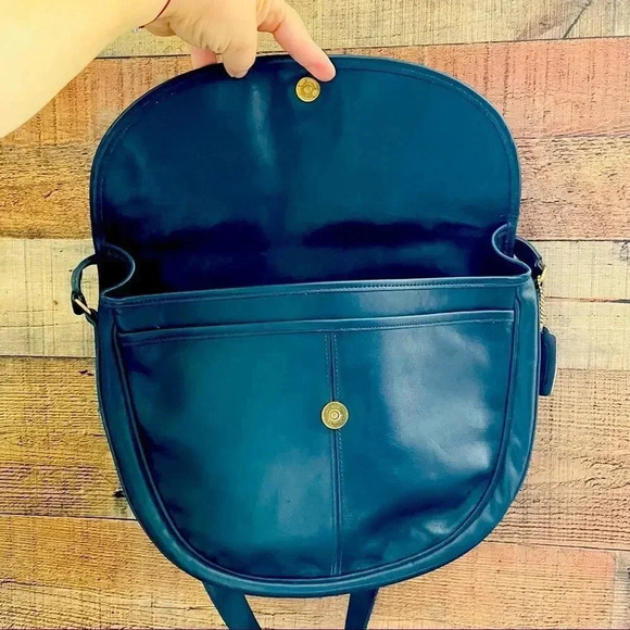 Vintage Coach Paris Large Navy Blue Bag - Picture 7 of 16